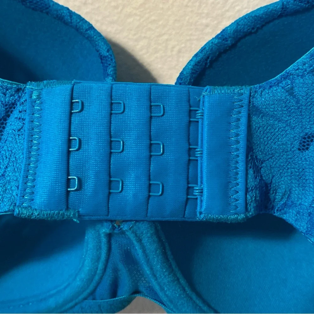 No Boundaries‎ Blue Lace Underwire Bra Size 34DD Push Up New